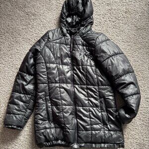 Vintage Adidas Puffer Jacket - Black Size Medium